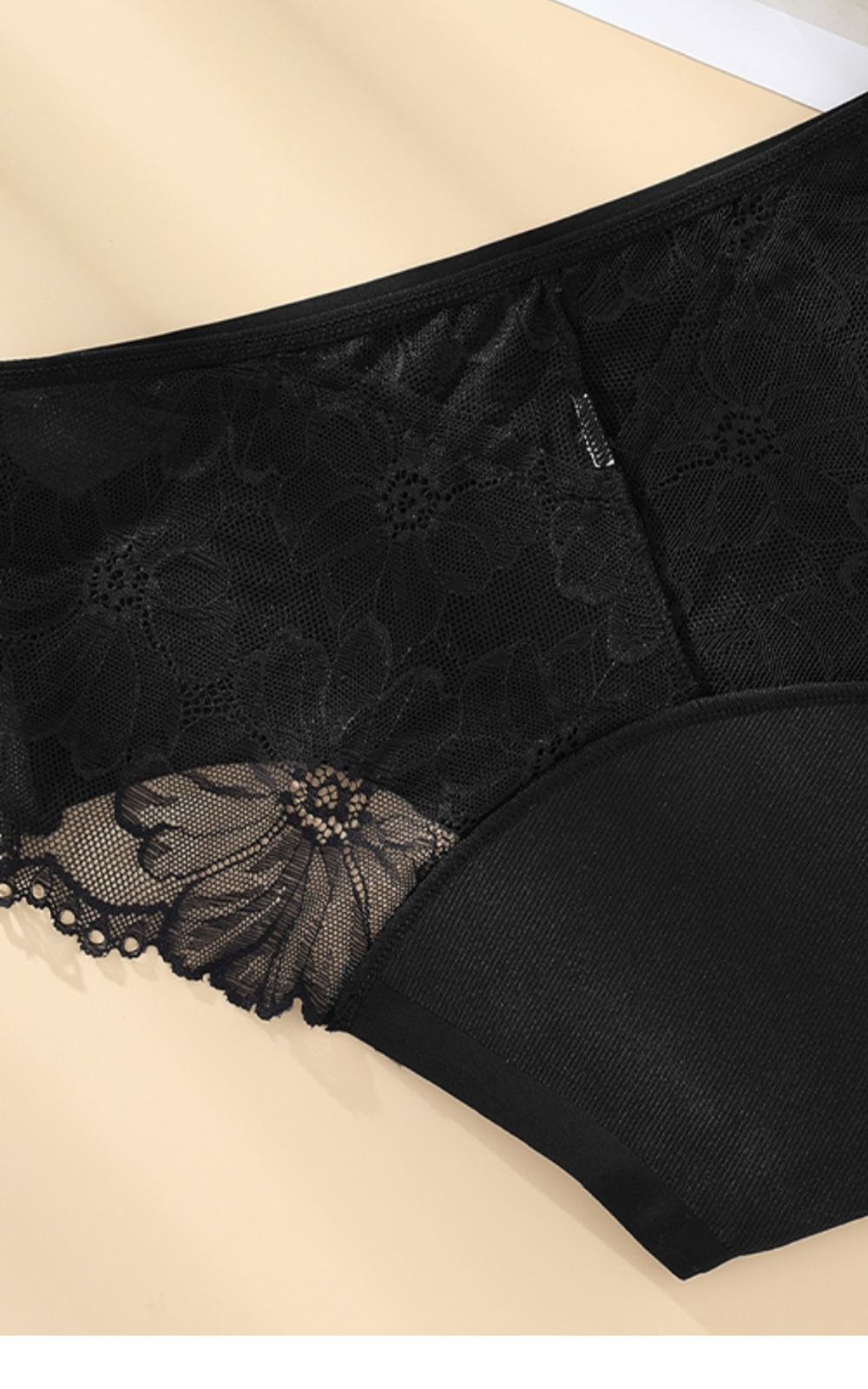 Culotte menstruelle dentelle noir