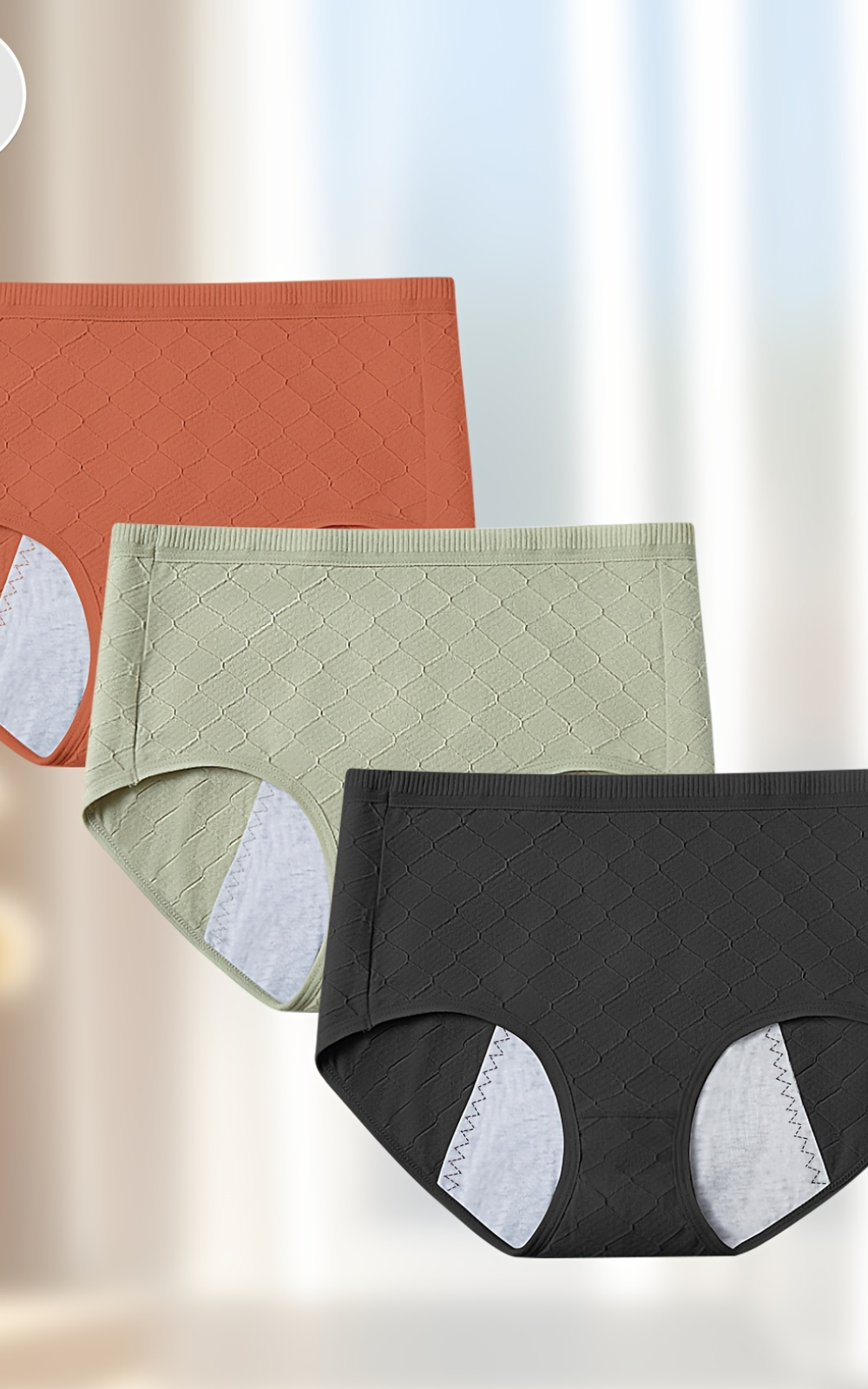 Culotte menstruelle en coton lot de 3 pièces