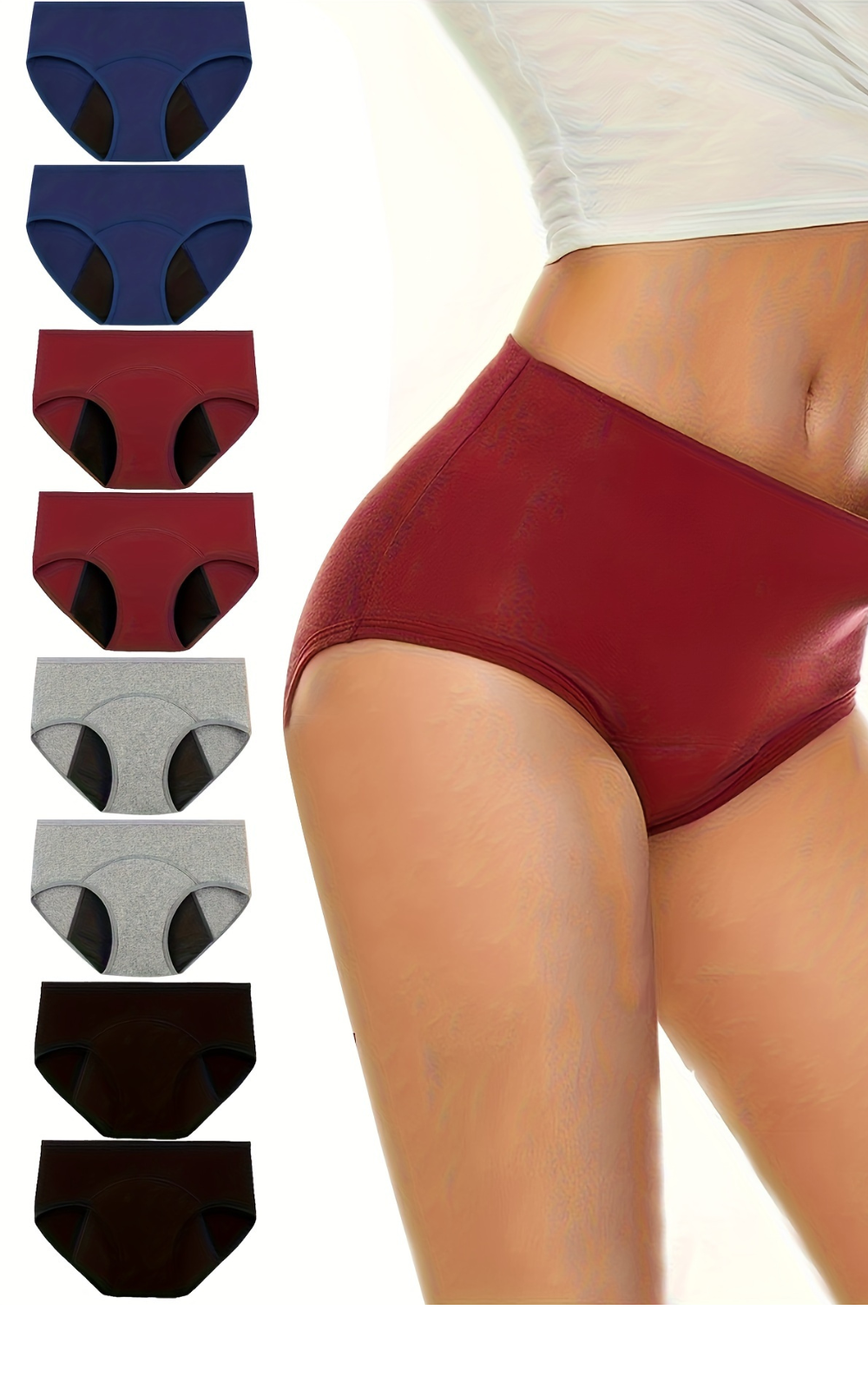 Top culotte menstruelle lot de 8 pièces