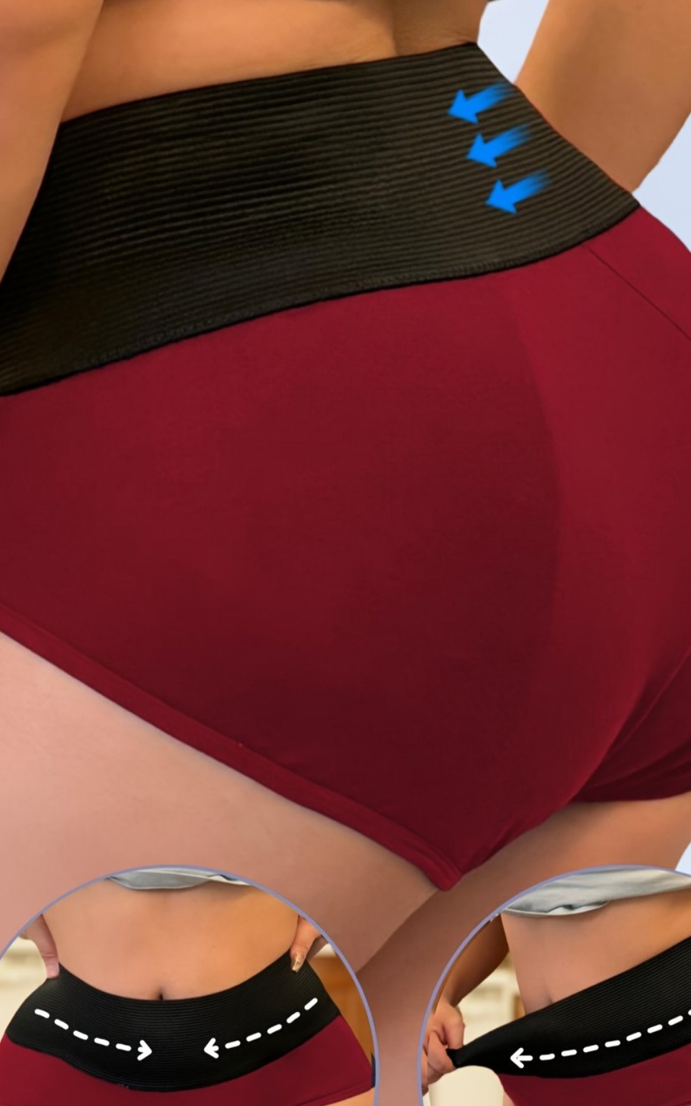 Culotte menstruelle taille haute et grande taille modèle BOURGONE